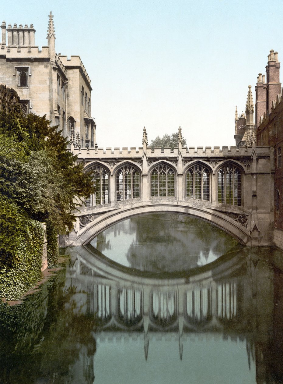 Bridge of Sighs, Cambridge (håndfarget bilde) av English School