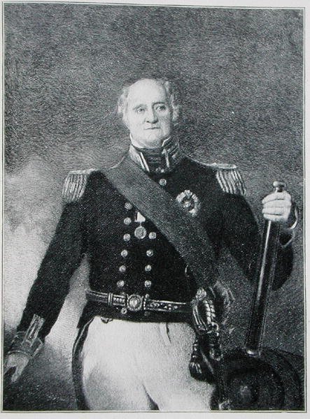 Kaptein Thomas Masterman Hardy (1769-1839) (gravering) av English School
