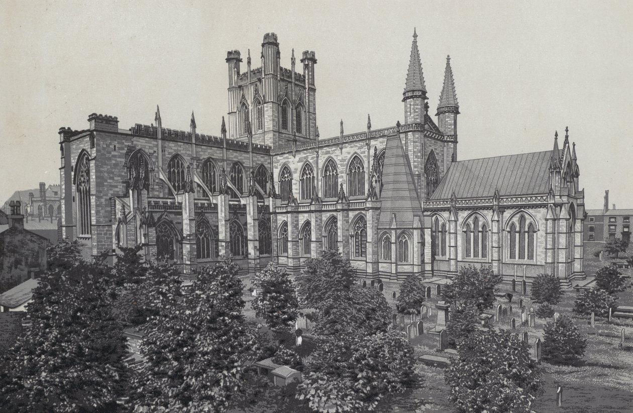 Chester: The Cathedral, fra bymurene av English School