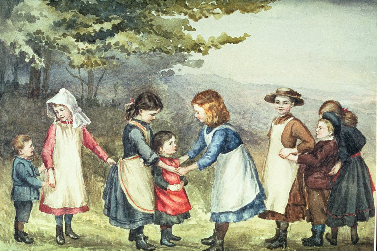 Barnespill, ca. 1880 (wc på papir) av English School