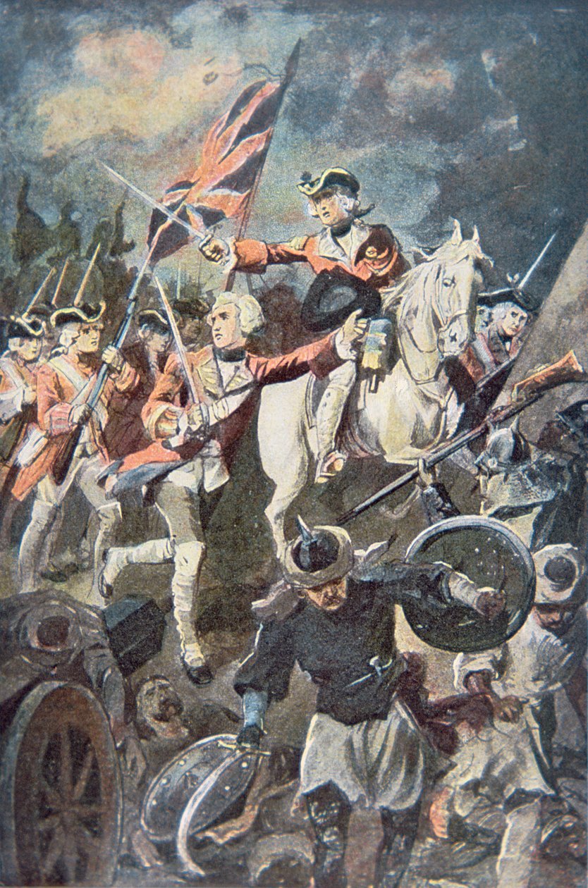 Clive at Plassey (farge litho) av English School