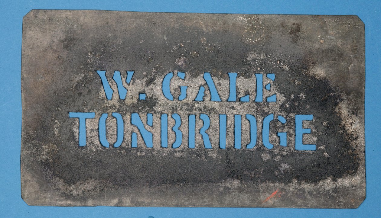 Kobbersjablon av W. Gale, Tonbridge (kobber) av English School