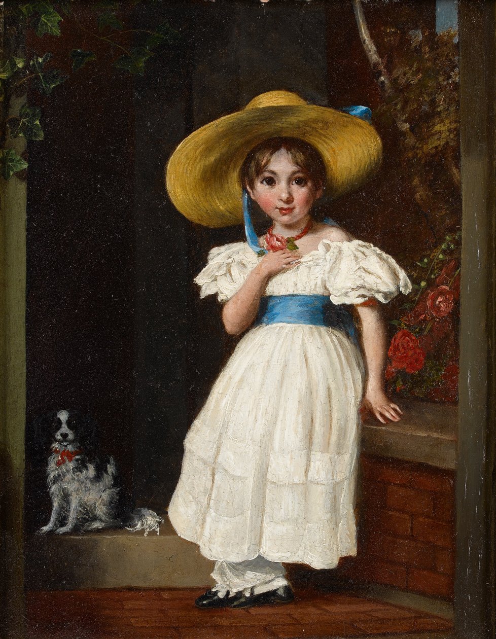 Pike i stråhatt, ca. 1840 av English School