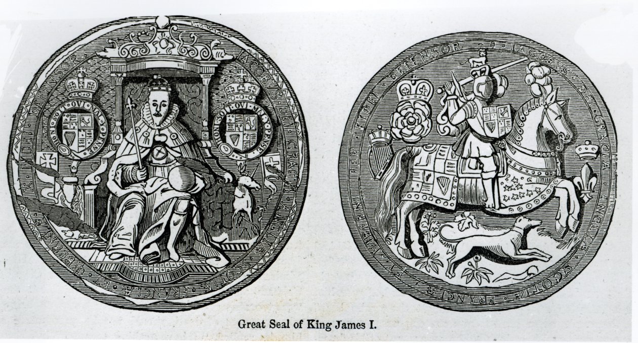 Det store segl av James I (1566–1625) av English School