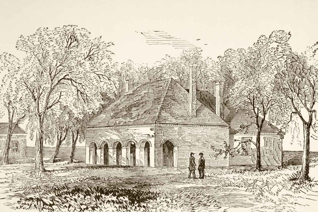 Hanover Court House, Virginia (litho) av English School
