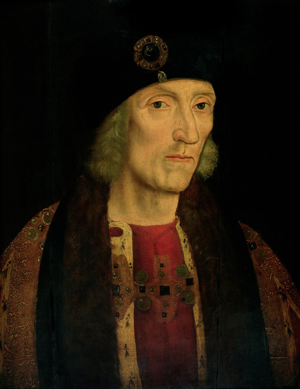 Henry VII (1457-1509) (olje på panel) av English School