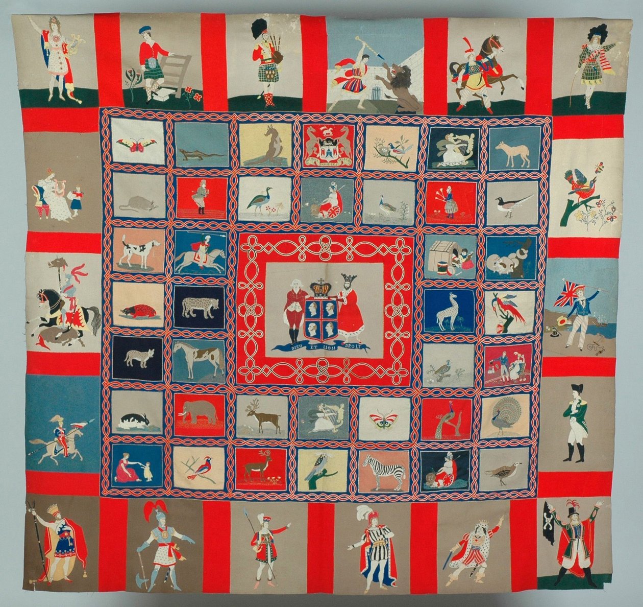Innlagt Patchwork Hanging, ca. 1835 (ull og silke) av English School