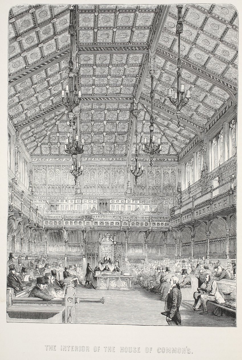 Interiør i Underhuset av English School