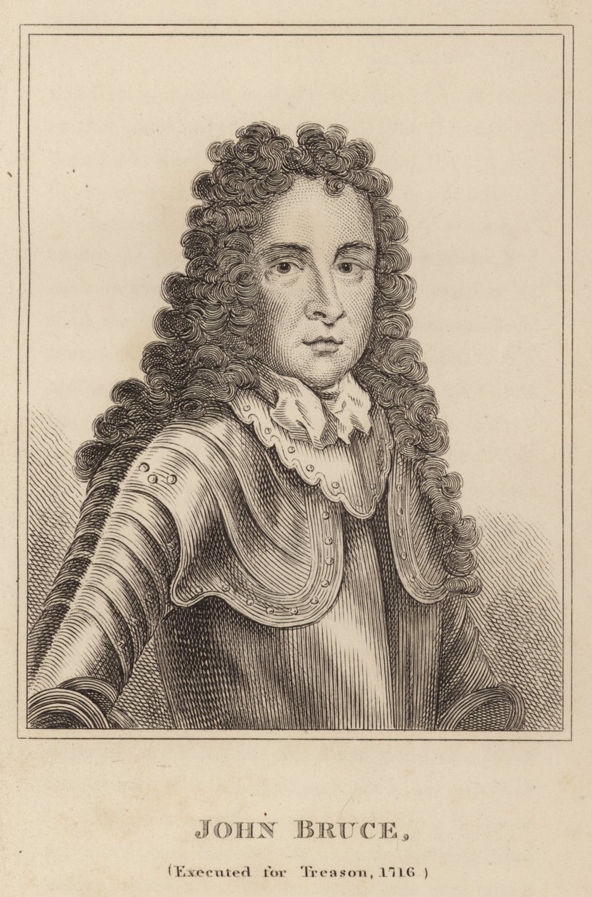 John Bruce, henrettet for forræderi, 1716 av English School