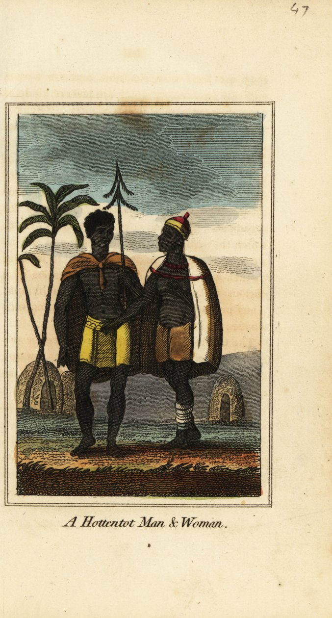 Khoikhoi mann og kvinne, Sør-Afrika av English School