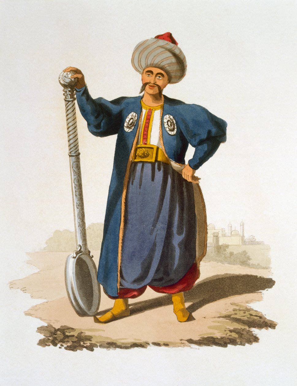 Øsebærer, 1818 (farget akvatint) av English School