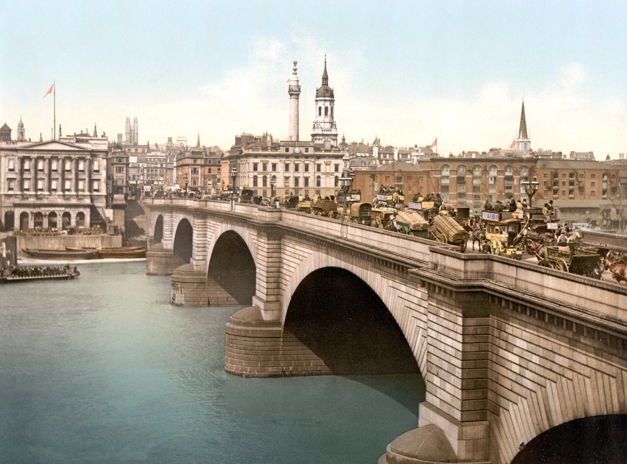 London Bridge (håndfarget bilde) av English School