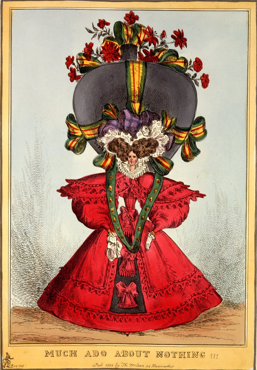 Much Ado About Nothing !!!, 1828 (håndfarget gravering) av English School
