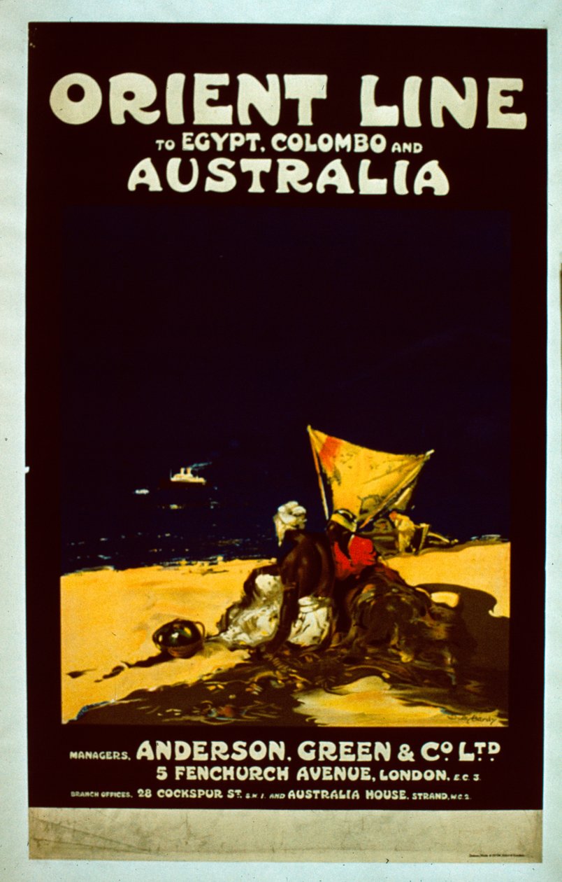 Orient Line-plakat, ca. 1920 av English School