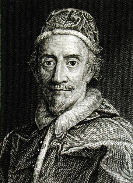 Pave Clemens IX (1600-69) (gravering) av English School