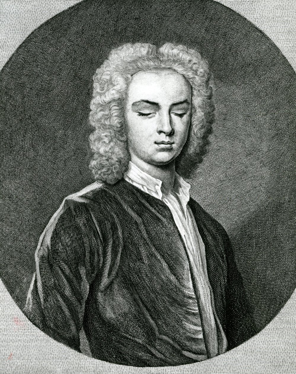 Portrett av John Stanley (1712-86) (gravering) av English School