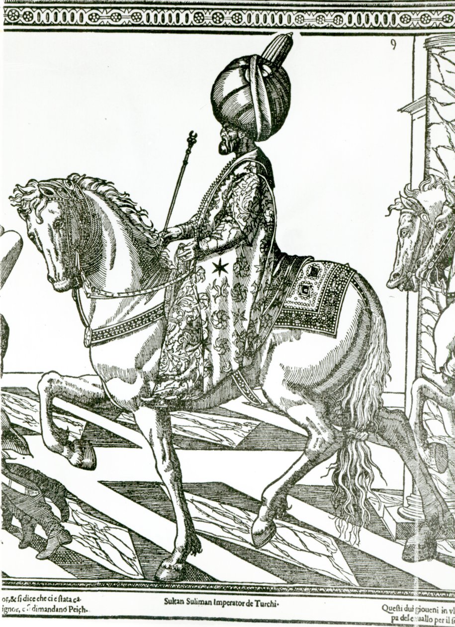 Portrett av Suleiman den storslåtte (gravering) av English School