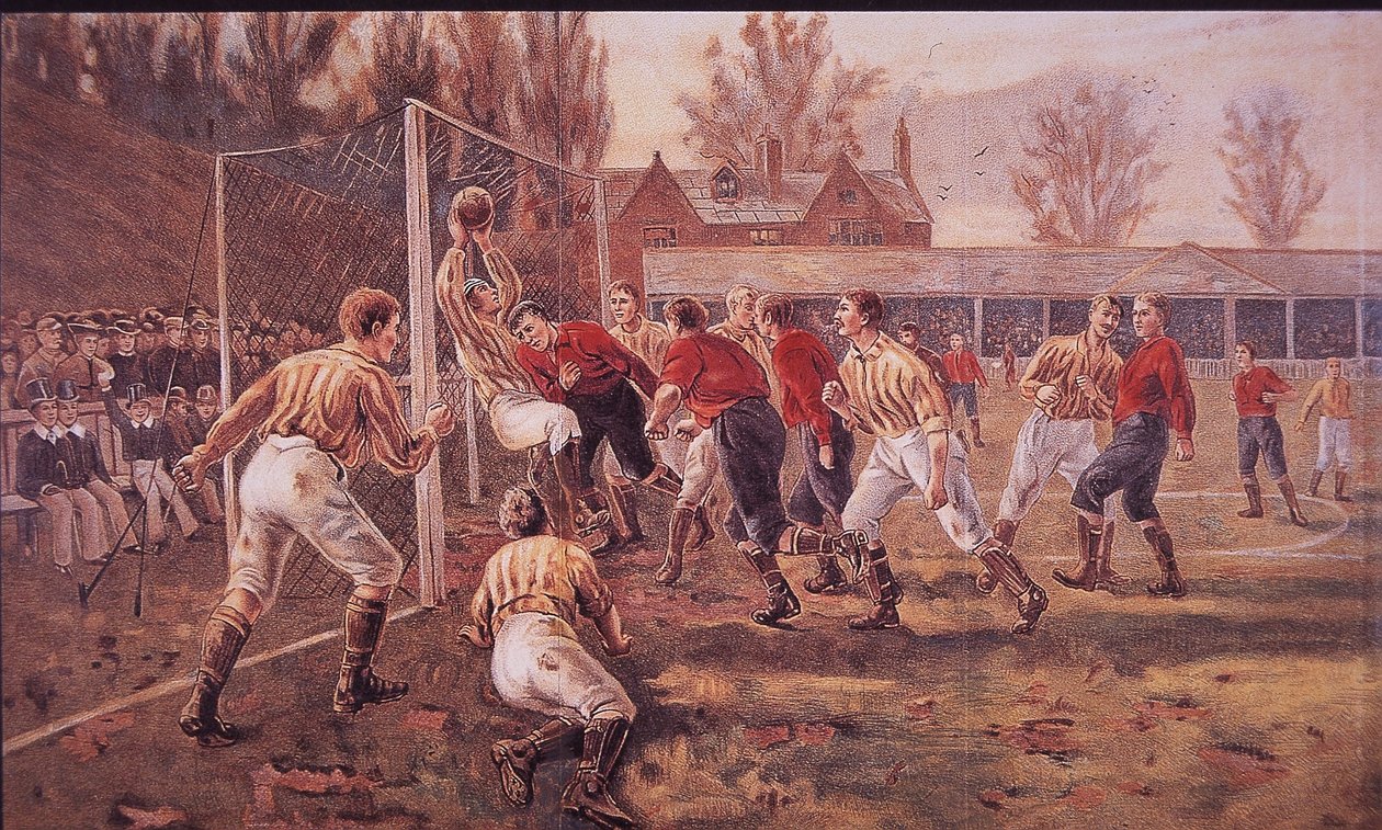 Offentlige skolegutter spiller fotball av English School