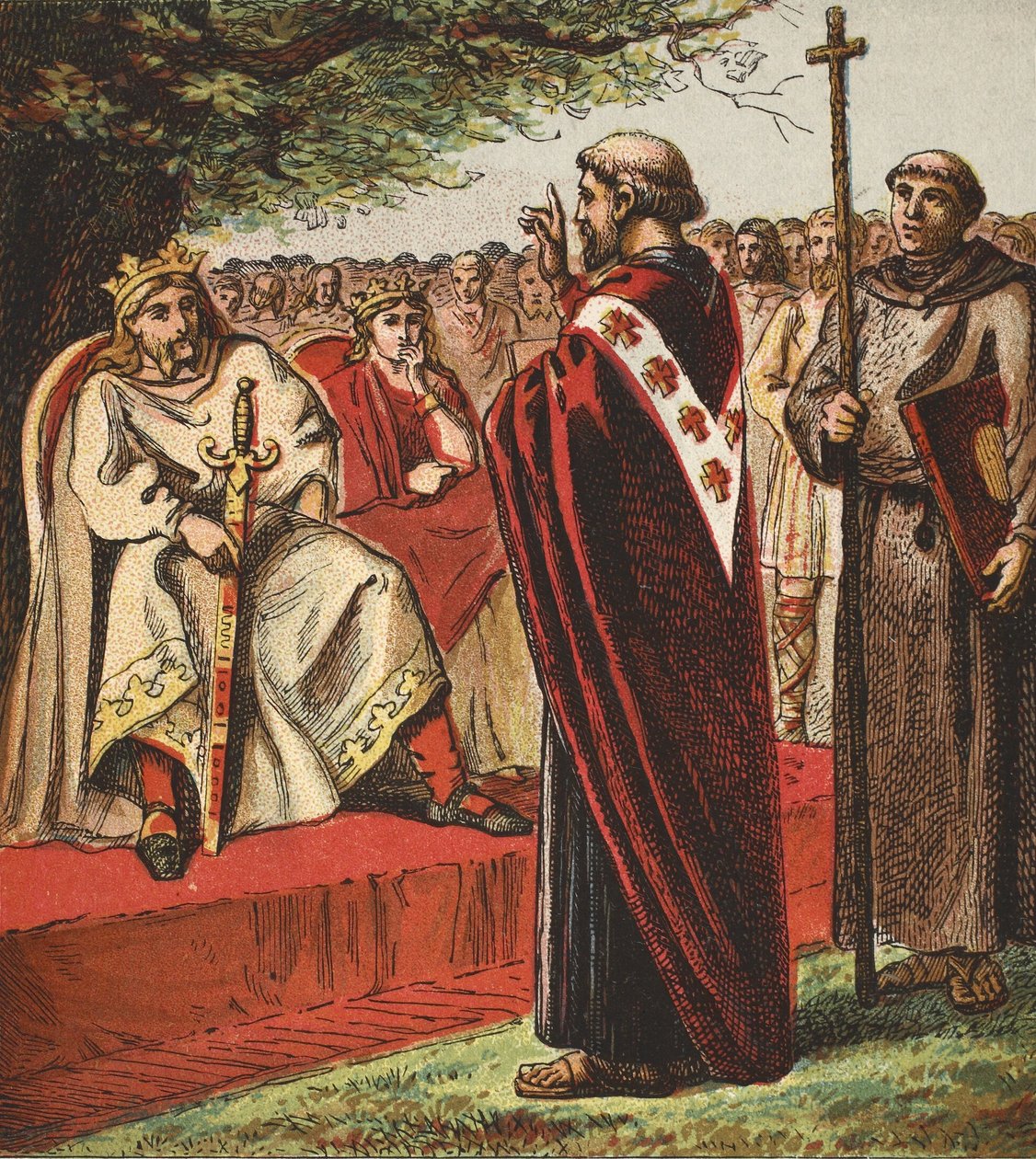 Saint Augustine and the Saxons, pub. 1890 av English School