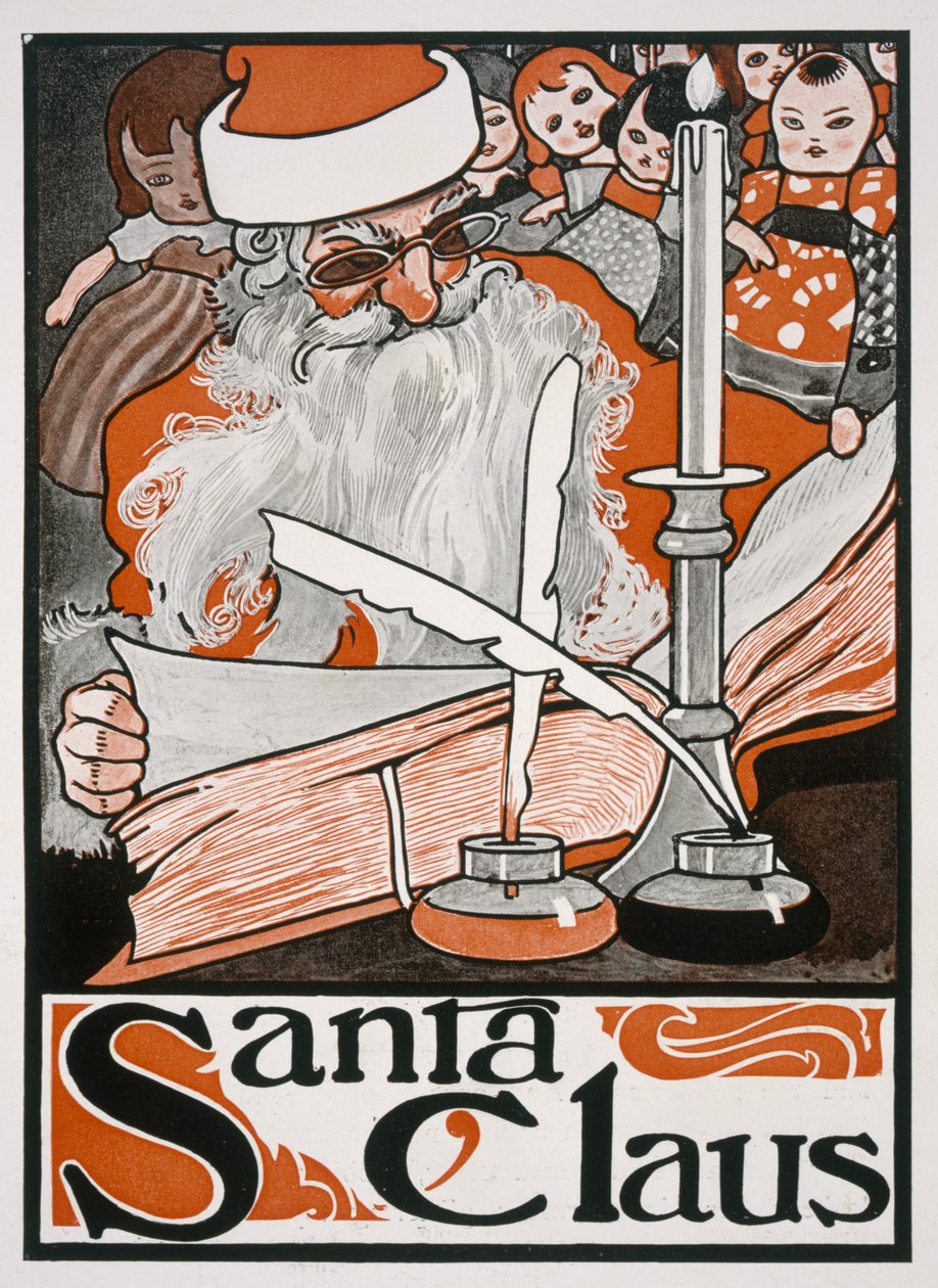Julenissen (farge litho) av English School