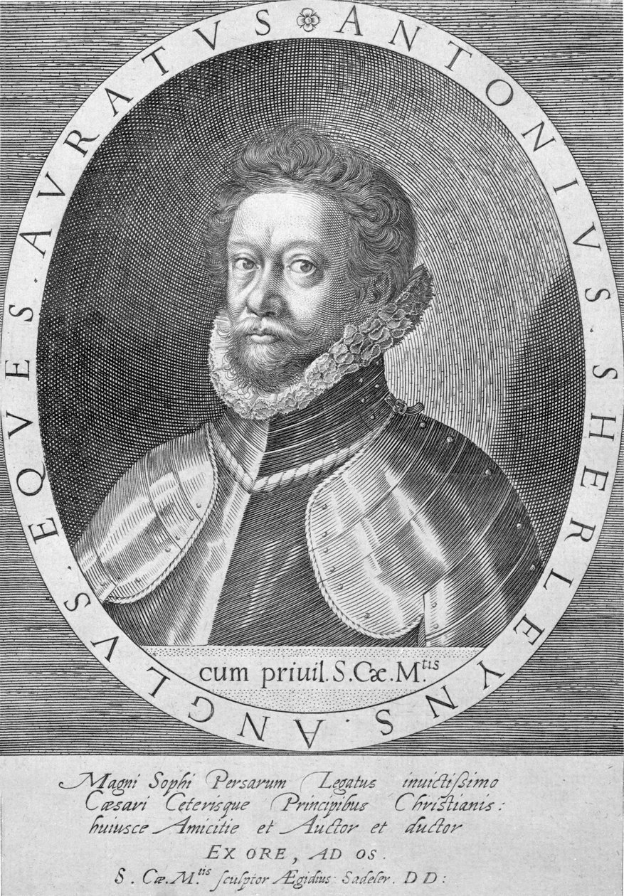 Sir Anthony Sherley (gravering) av English School