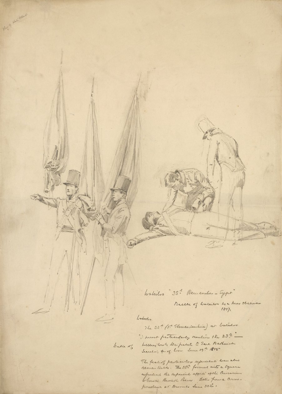 Soldiers of Waterloo (blyant på papir) av English School