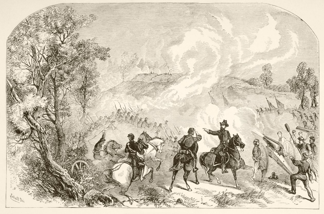Slaget ved Gettysburg (litho) av English School