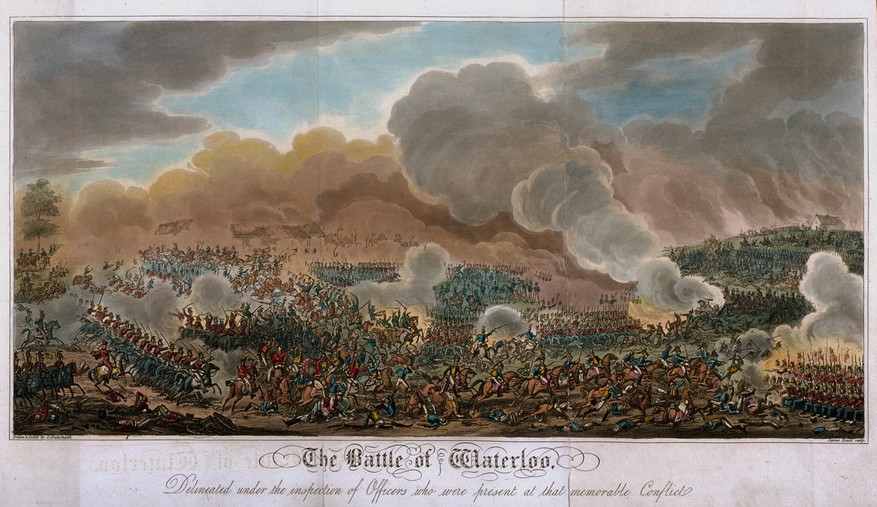 Slaget ved Waterloo, 1815, 1817 (akvatint) av English School