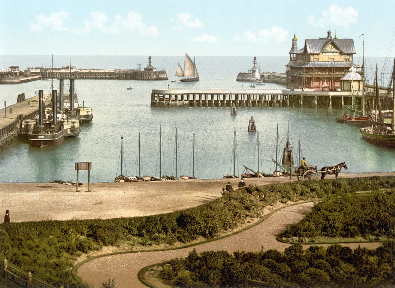 The Harbour, Lowestoft (håndfarget bilde) av English School