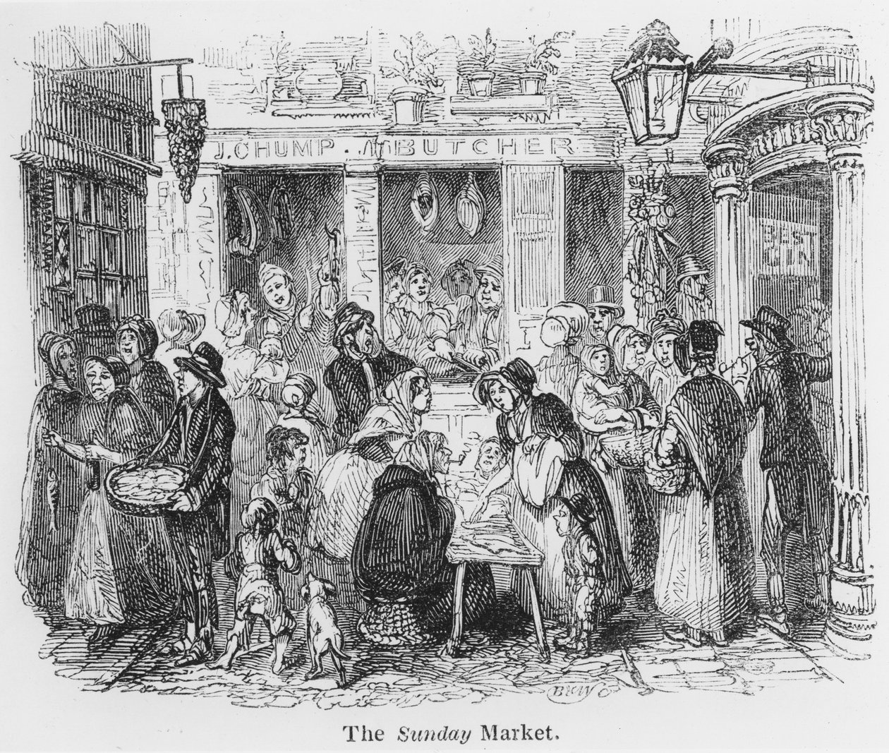 The Sunday Market, London (gravering) av English School
