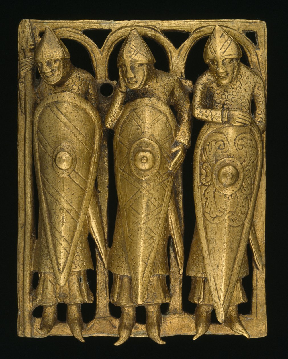 The Temple Pyx, ca. 1140-50 (forgylt kobberlegering) av English School