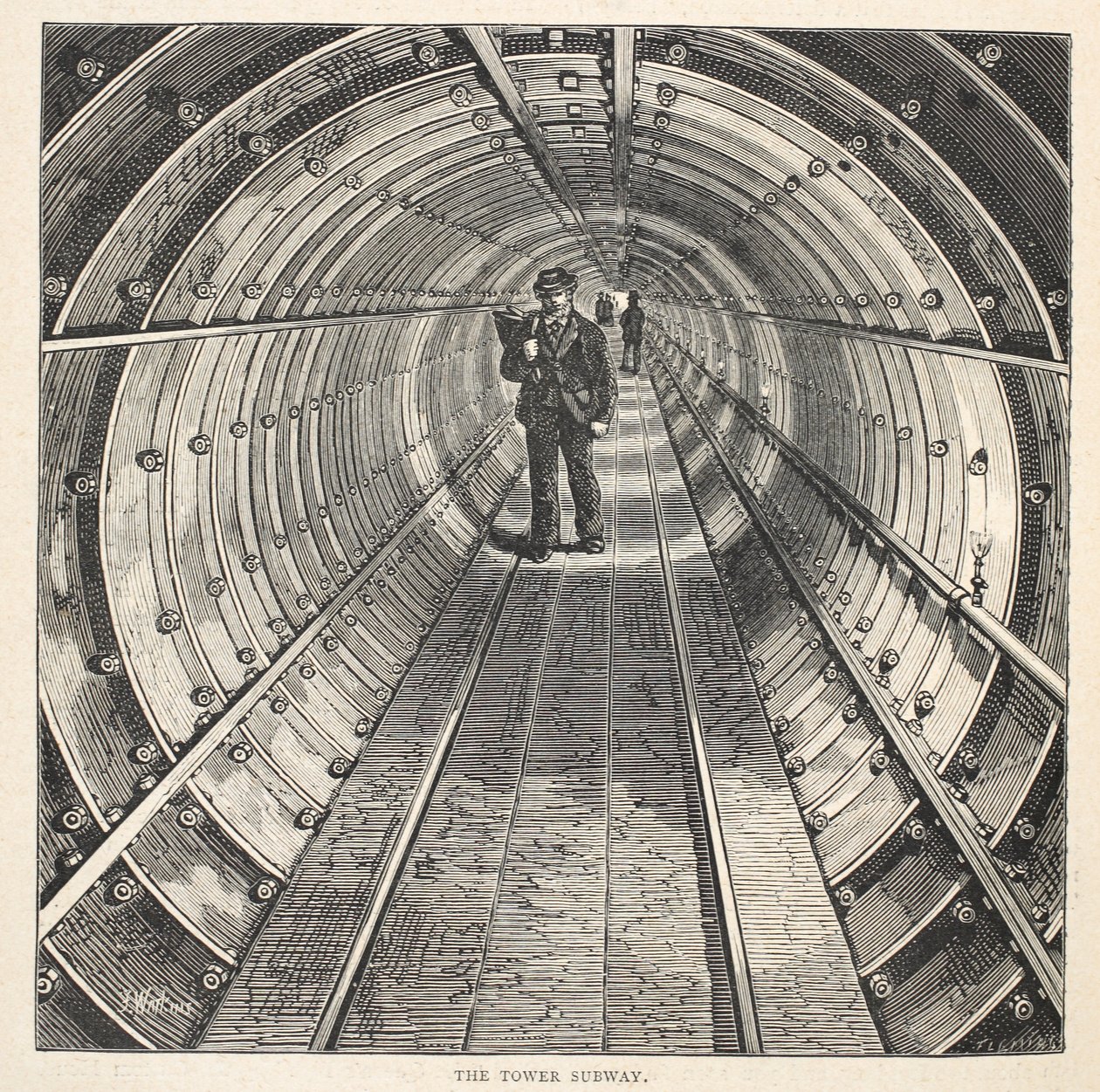 The Tower Subway, 1870 av English School