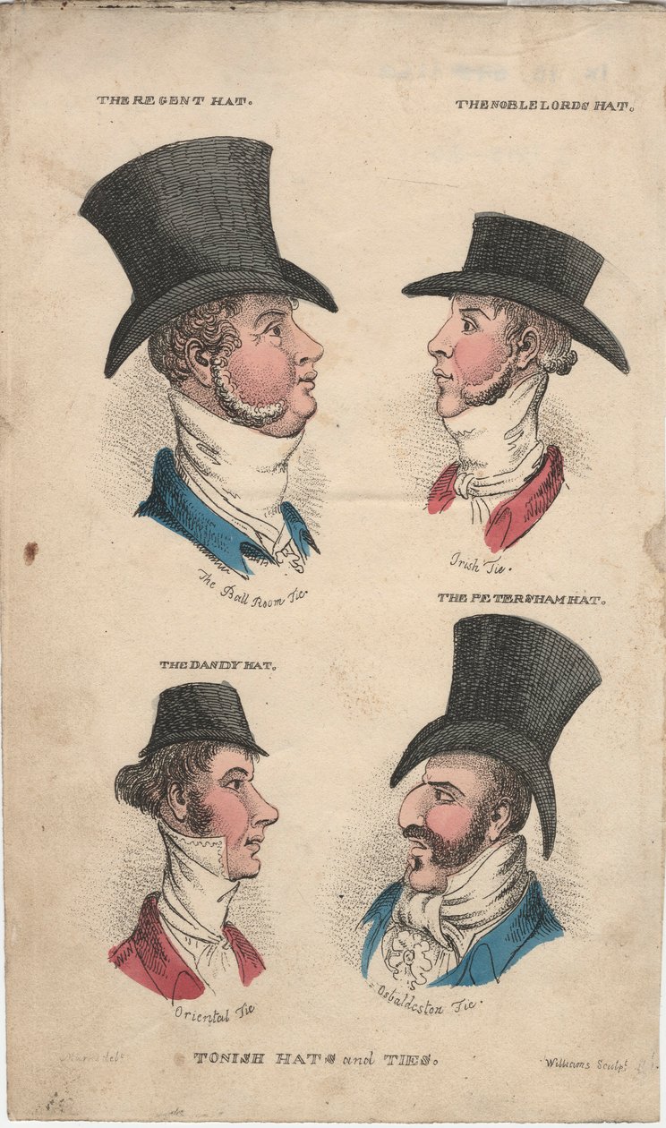 Tonish hatter og slips, c.1815-20 av English School