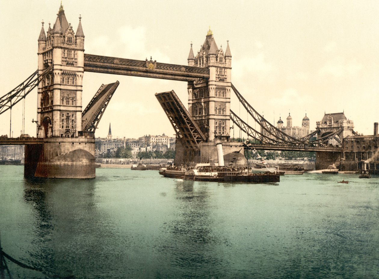 Tower Bridge, London (håndfarget bilde) av English School