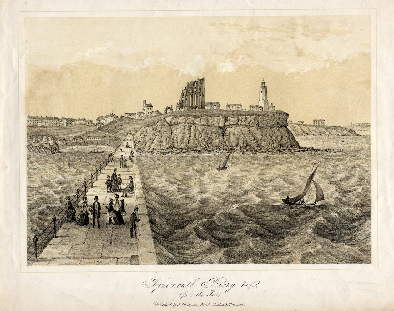 Tynemouth Priory fra bryggen av English School