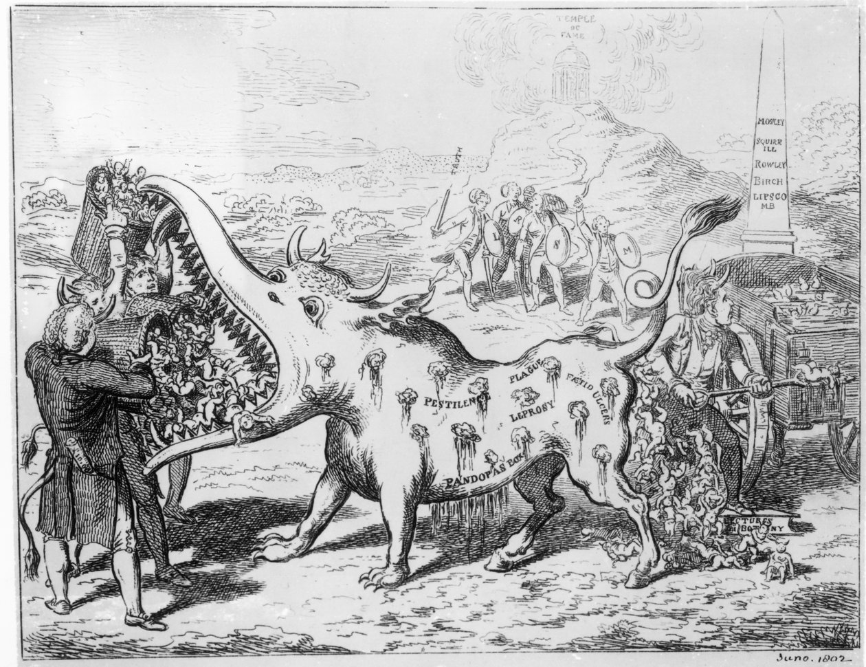 Vaksinasjon, utgitt av J.L.Stuart, 1802 av English School