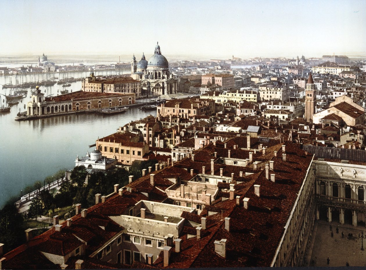 Veduta dal Campanile, Venezia (håndfarget bilde) av English School
