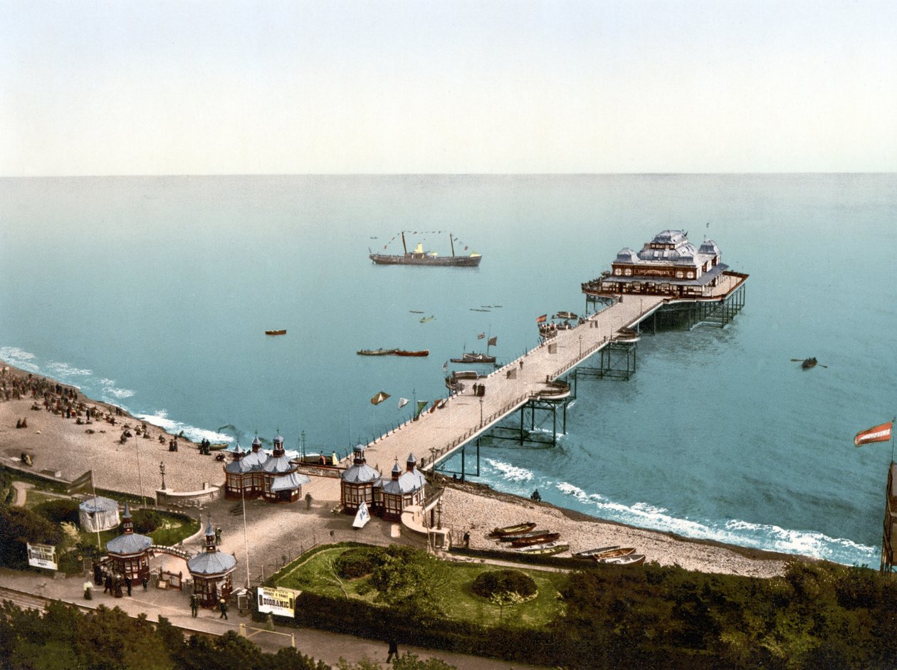 Victoria Pier, Folkestone (håndfarget bilde) av English School