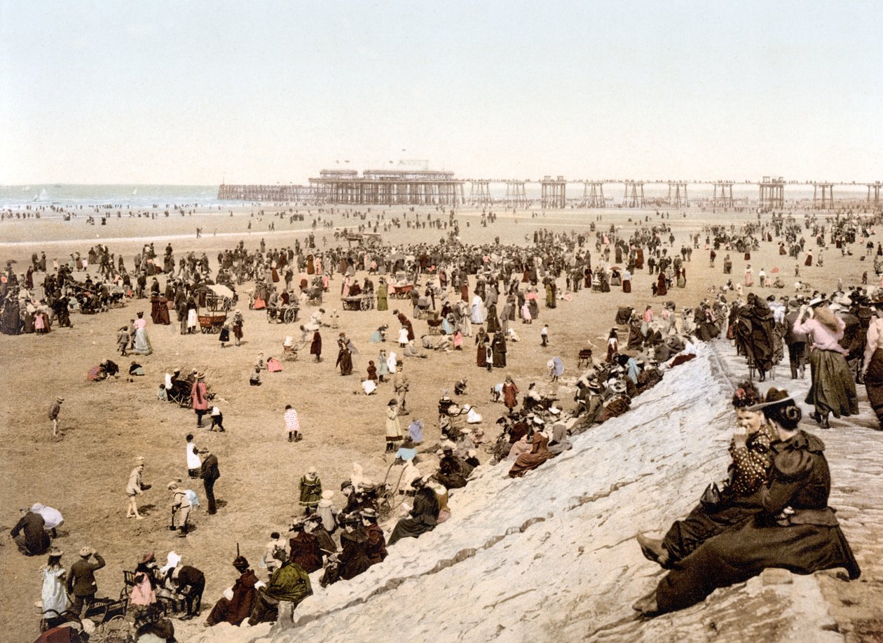Utsikt over Blackpool (håndfarget bilde) av English School