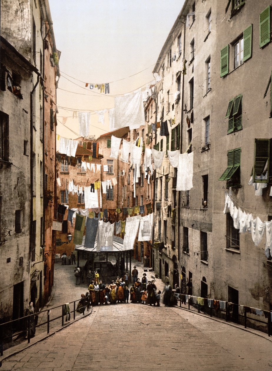 Utsikt over Genova (håndfarget bilde) av English School