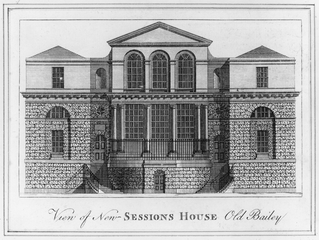 Utsikt over New Sessions House Old Bailey av English School