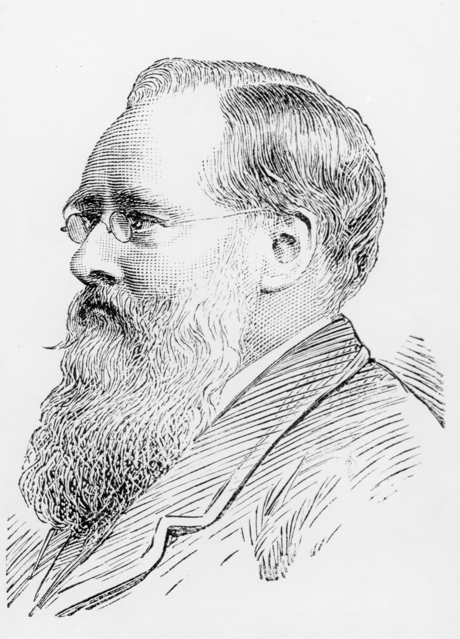 Wilkie Collins (1824-89) (gravering) (bw-foto) av English School
