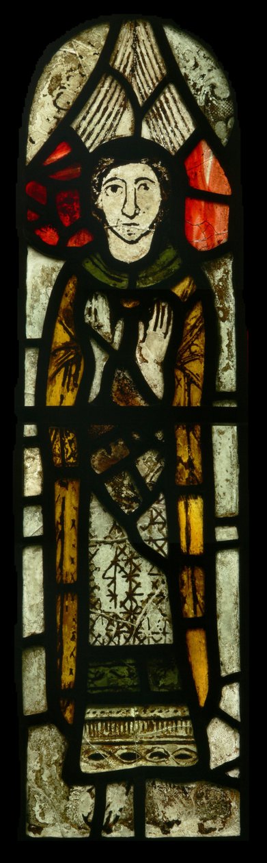 Vindu som viser St Michael (farget glass) av English School