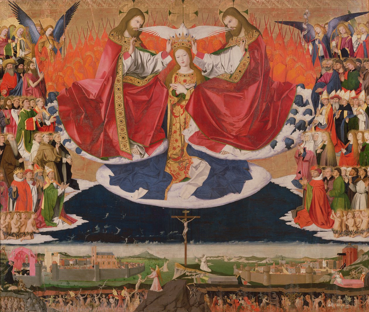 The Coronation of the Virgin, fullført 1454 av Enguerrand Quarton