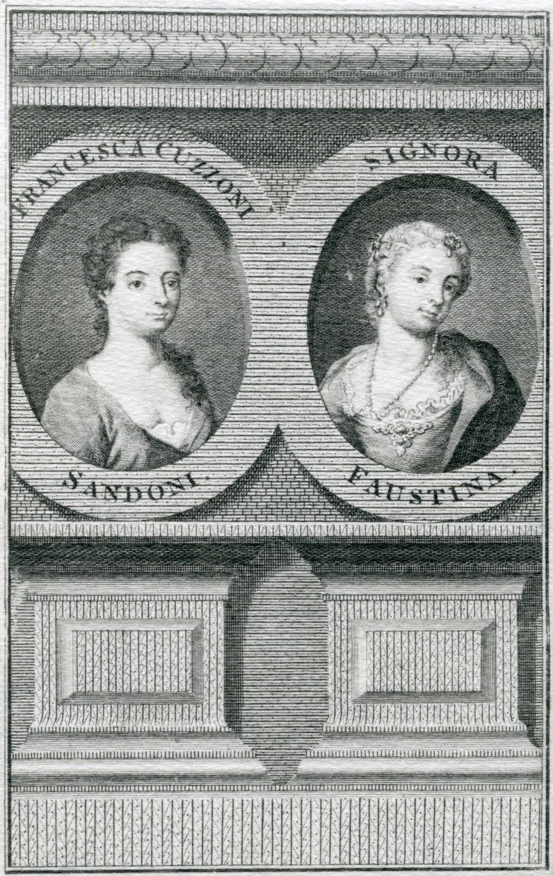 Dobbeltportrett av Francesca Cuzzoni (1696-1778) og Faustina Bordoni (1697-1781) av Enoch Seeman