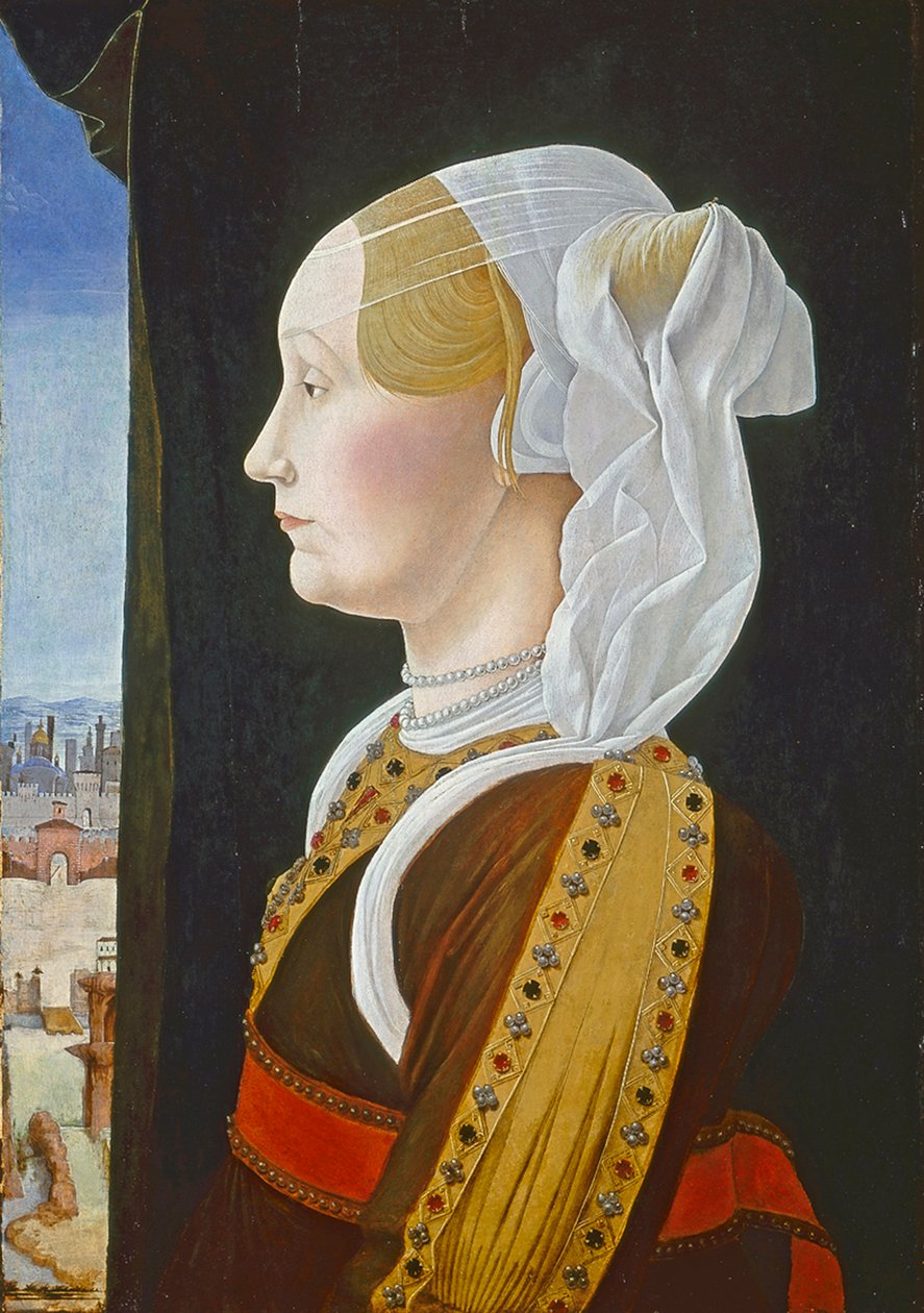 Genève Bentivoglio, ca. 1474-77 (tempera på panel) av Ercole de Roberti