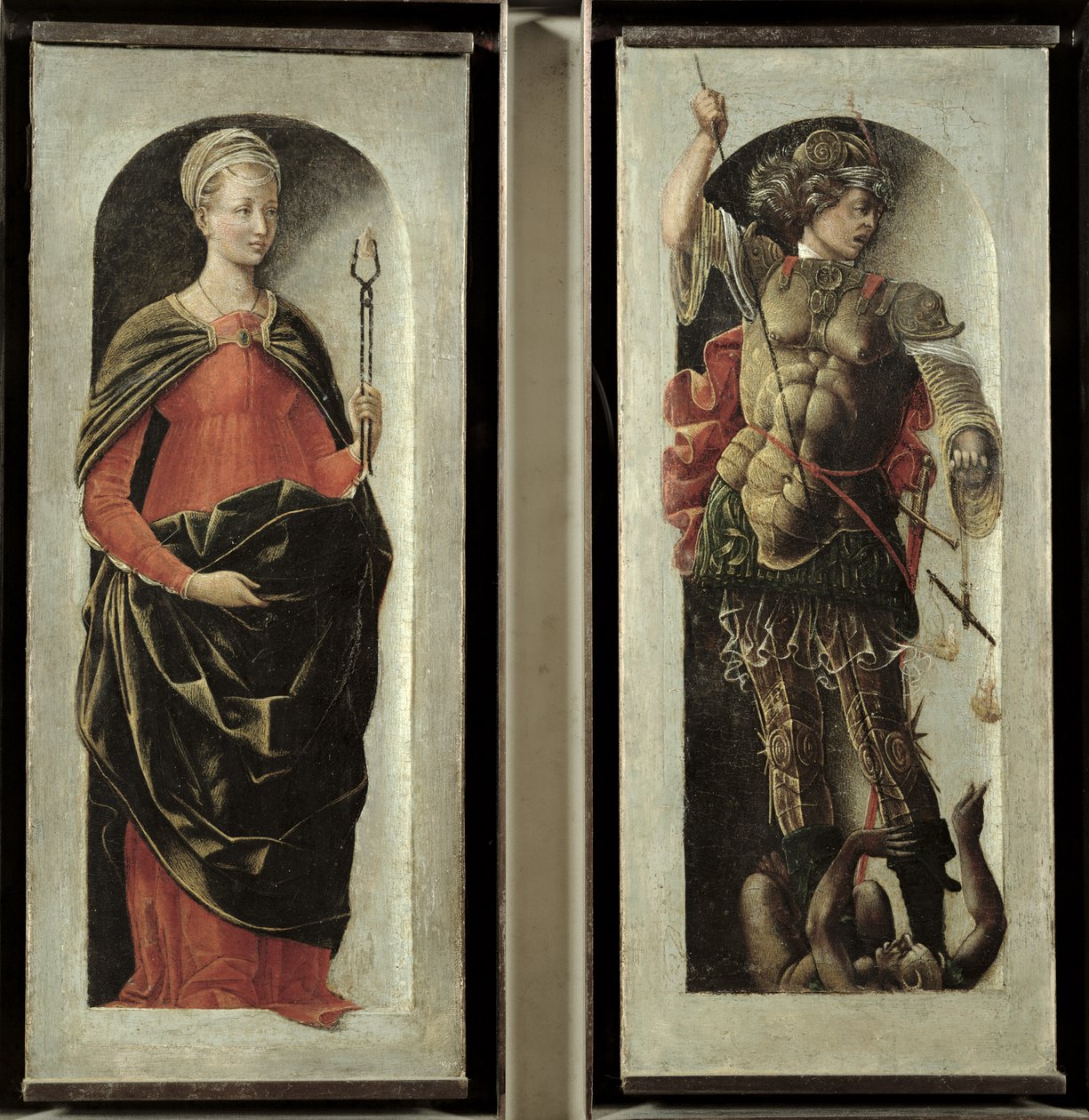 St. Apollonia og St. Michael, ca. 1473 av Ercole de Roberti