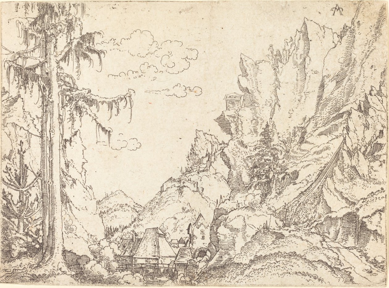 Fjelllandskap, 15101525. av Erhard Altdorfer