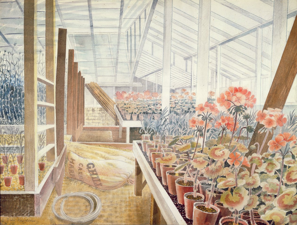 Pelargonier og nelliker av Eric Ravilious