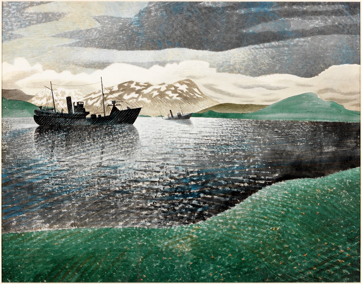Norge, 1940 (wc med gouache på papir) av Eric Ravilious